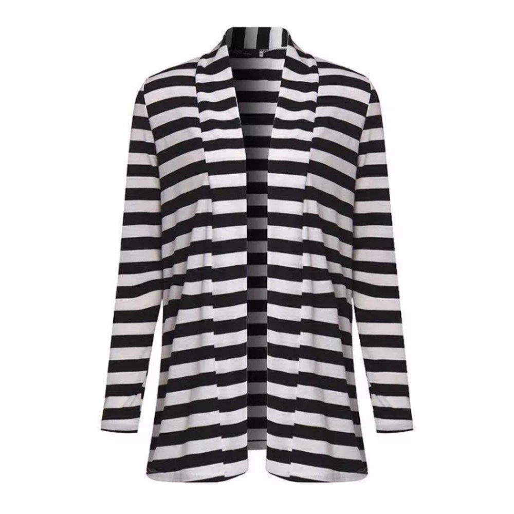 Long Sleeved Striped Cardigan